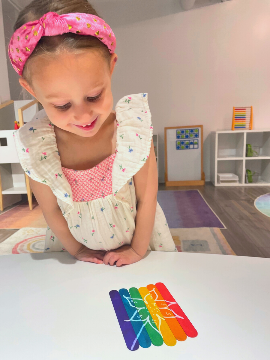 Rainbow & Flower Popsicle Puzzles - DIY - Playgarden Online