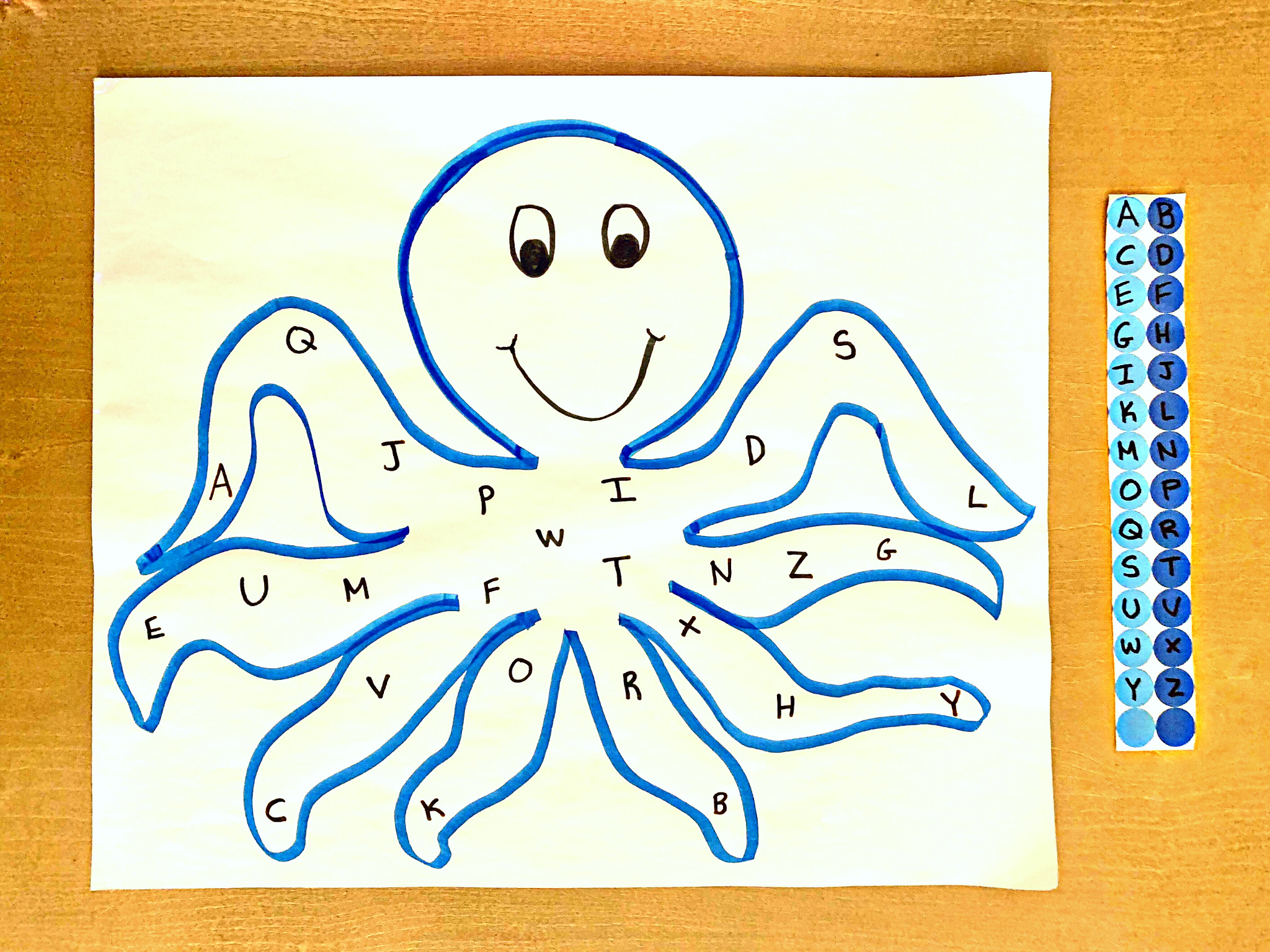 Octopus Letter Matching - DIY - Playgarden Online